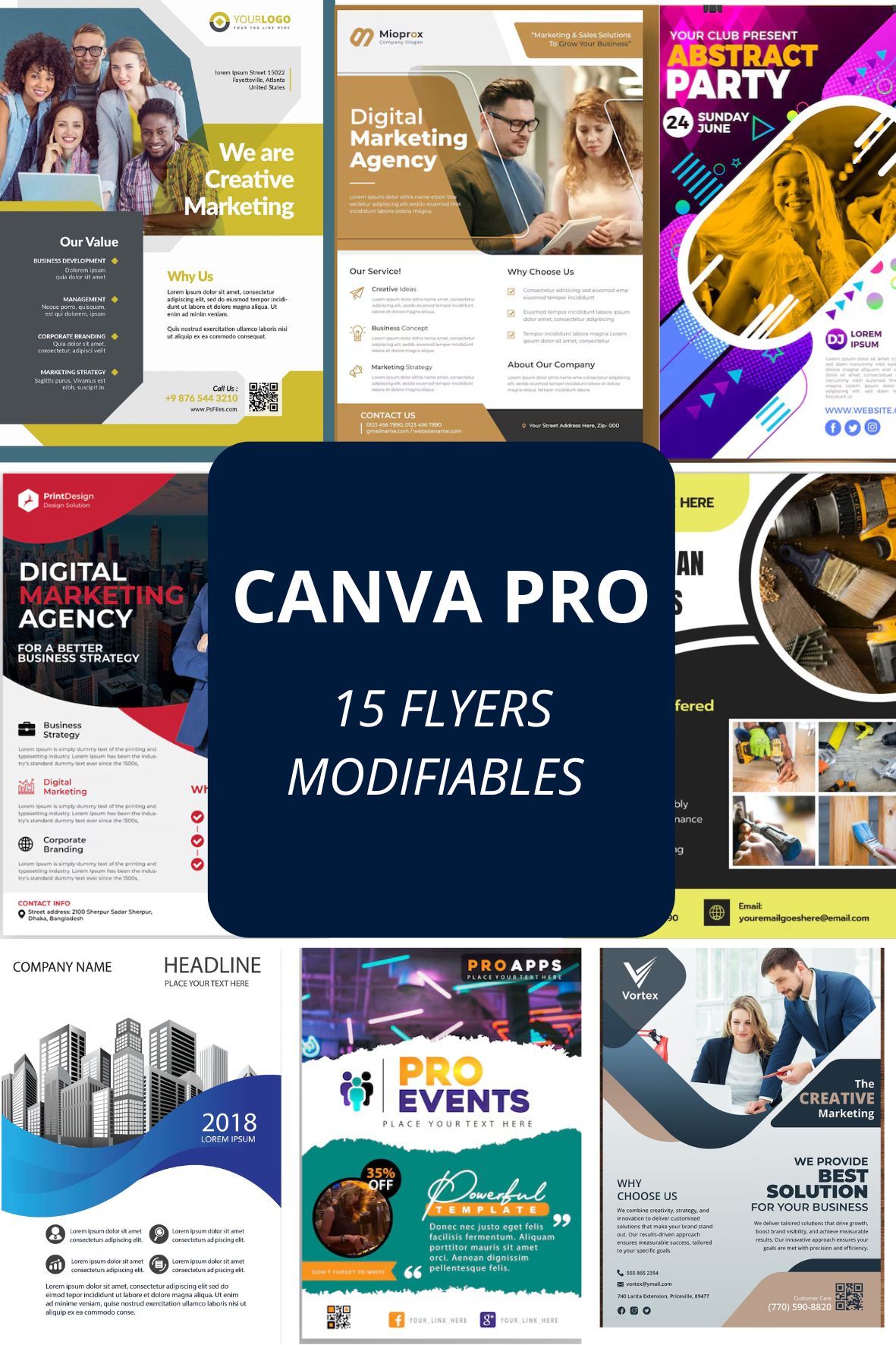 Pack 15 Templates Canva Portrait