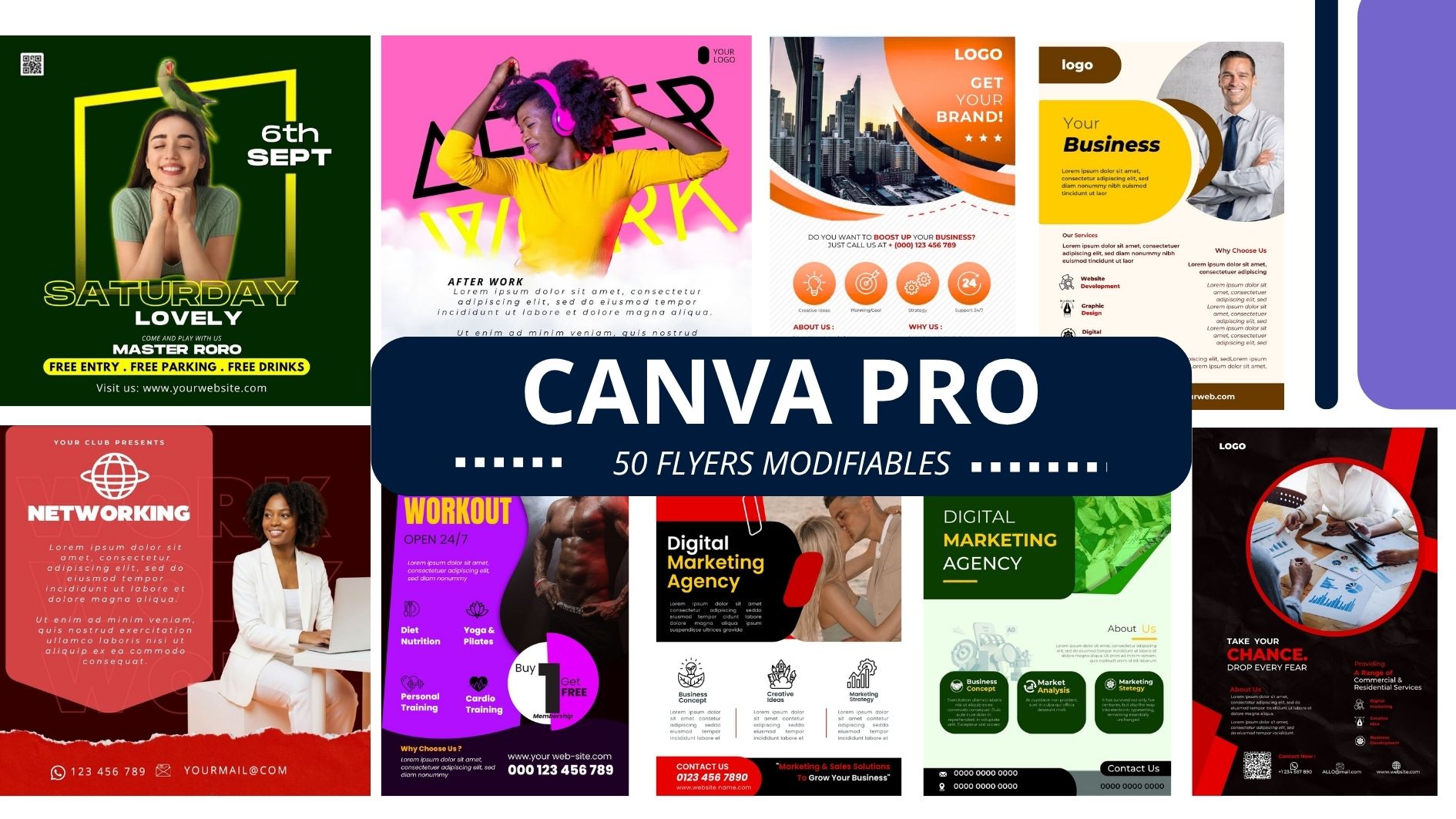 Méga Pack 50+ Templates Canva
